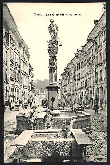 Cartoline postali: AK Bern, Gerechtigkeitsbrunnen – Usato da Berlin venduto da bartko-reher