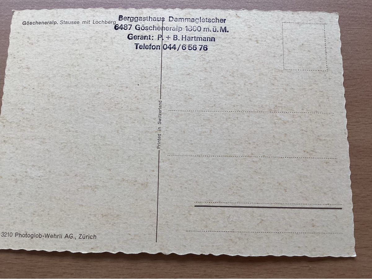 Cartoline postali: AK Göscheneralp Stausee mit Lochberg – Usato da Wassen UR venduto da SABDOM 1