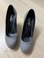YSL Grey Wool Heels, Size 39
