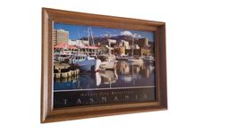 16x12cm-Foto Rahmen Hobart City Waterfront Tasmania Holz🖼️