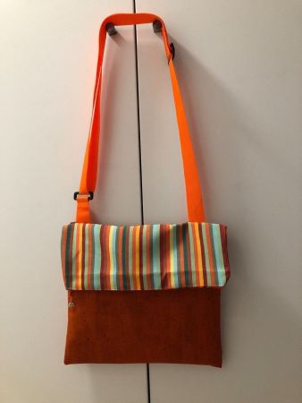 Unikat Tasche aus Kork und Storrenstoff