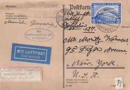 Flug Friedrichshafen - New York USA mit Luftschiff LZ 127