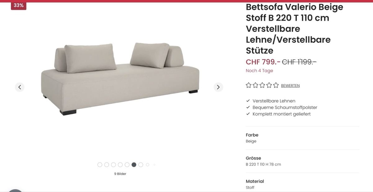 Divani: Bettsofa Valerio von Livique – Nuovo (secondo la descrizione) da Uster venduto da Egron74
