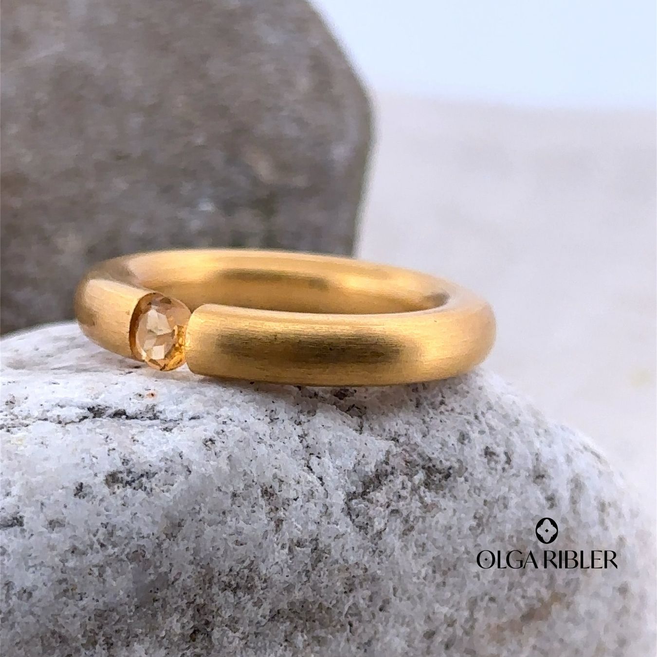 Olga Ribler Anelli: Edelstahl Pneu Ring mit Citrine Grösse 54 – Nuovo (secondo la descrizione) da Luzern venduto da Schmuckoutlet 5