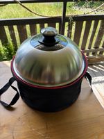 Sensationeller Tischgrill mit Edelstahl/Glas-Haube