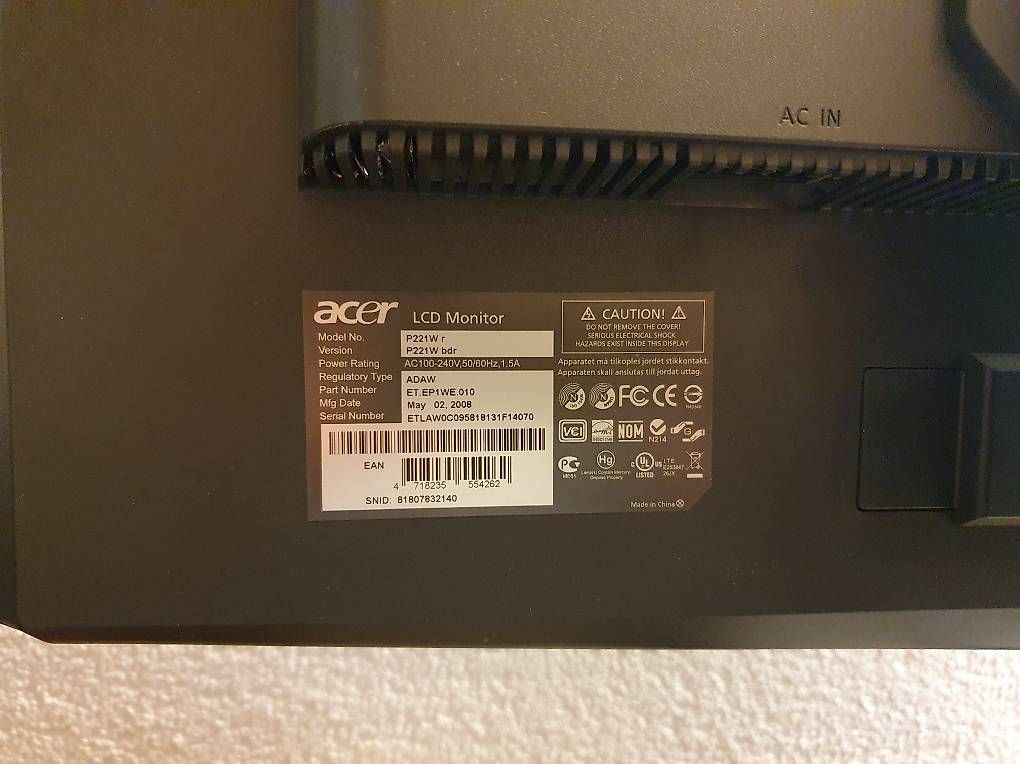 Acer Ecrans: ACER Bildschirm 21 Zoll – D'occasion à Neerach par jodanipa99 2