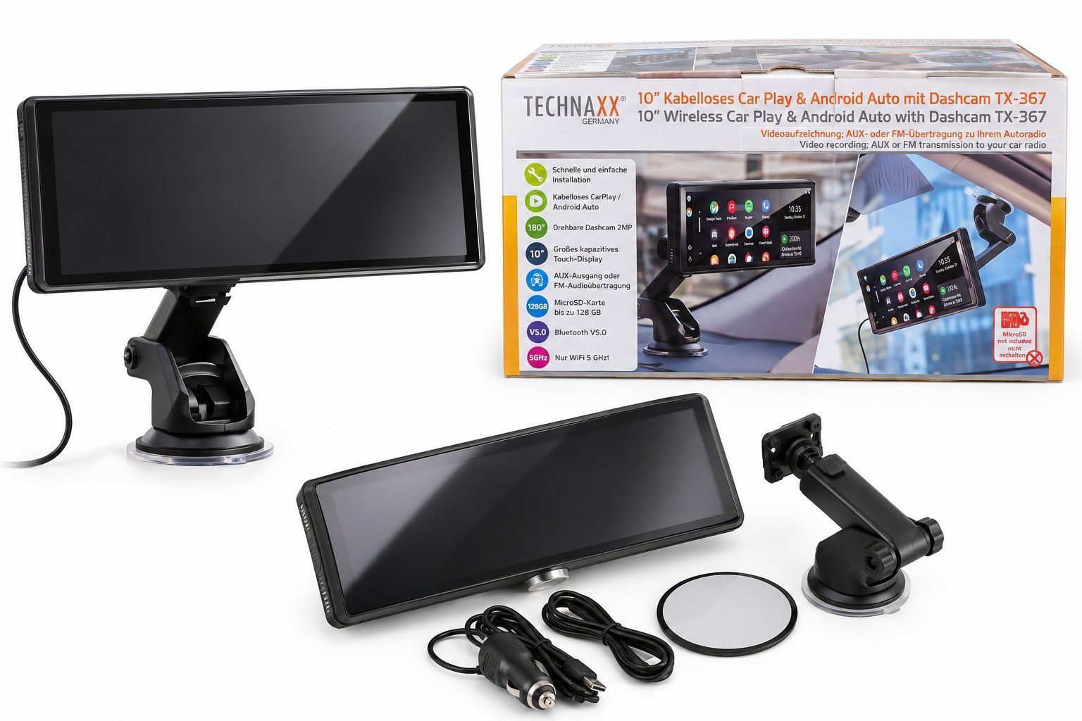 Autres accessoires p. véhicule: Technaxx Ecran 10 pouces CarPlay Dashcam TX-367 – Neuf (Voir description) à Genève par CapsGeneva