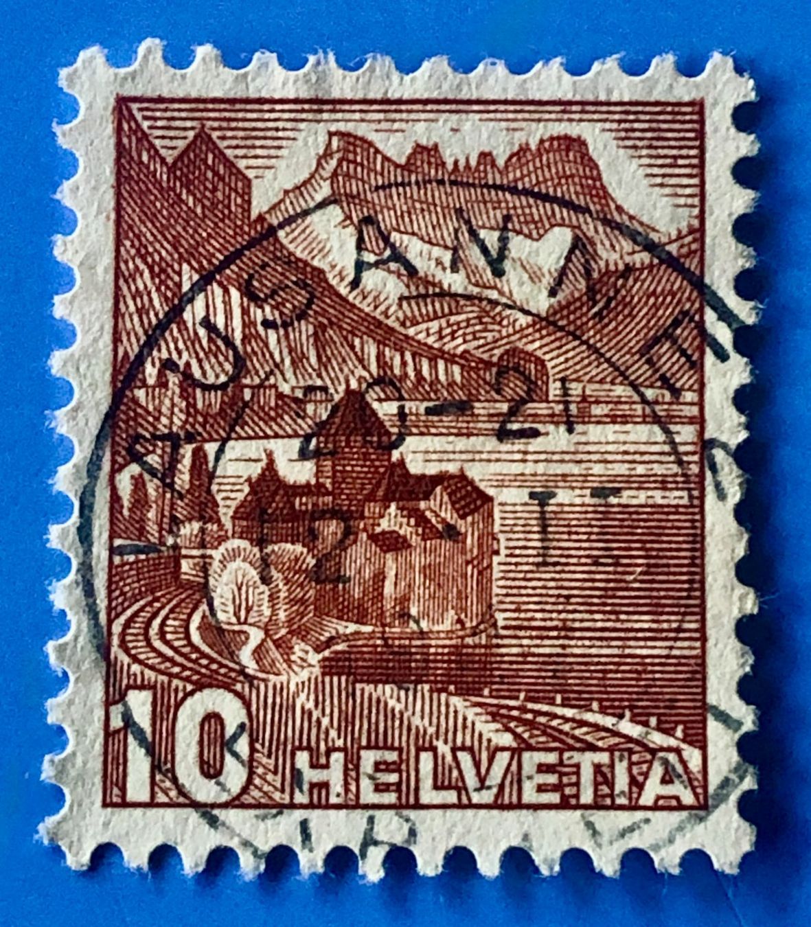 Tutti i francobolli: Landschaftsbilder Stempel  Lausanne    – Usato da Aarau venduto da Billa007