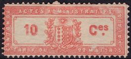 10 Ces Fiskalmarke vom Kanton WALLIS