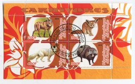 Block "Polarfuchs, Fennek, Mähnenwolf". Kongo.