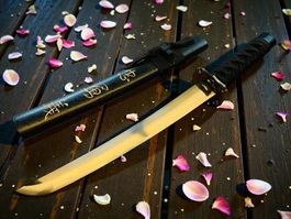 Katana Schwert mit Scheide 50cm SCHWARZ M NEU