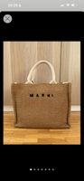 MARNI Petit Cabas beige / Raw Sienna aus raffia synthétique 