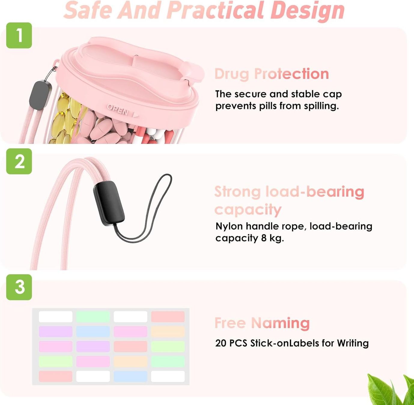 Contenitori & Simili: Tablettenbox 7 Tage rund mit grossen Fächern Rosa – Nuovo e nell'imballaggio originale da Suhr venduto da SchnapperCH 6