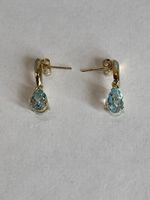 Boucles d’oreilles en or 18k avec diamants et Aquamarin