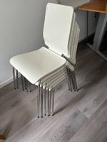 Stapelstühle Weiss Metallgestell 5er Set