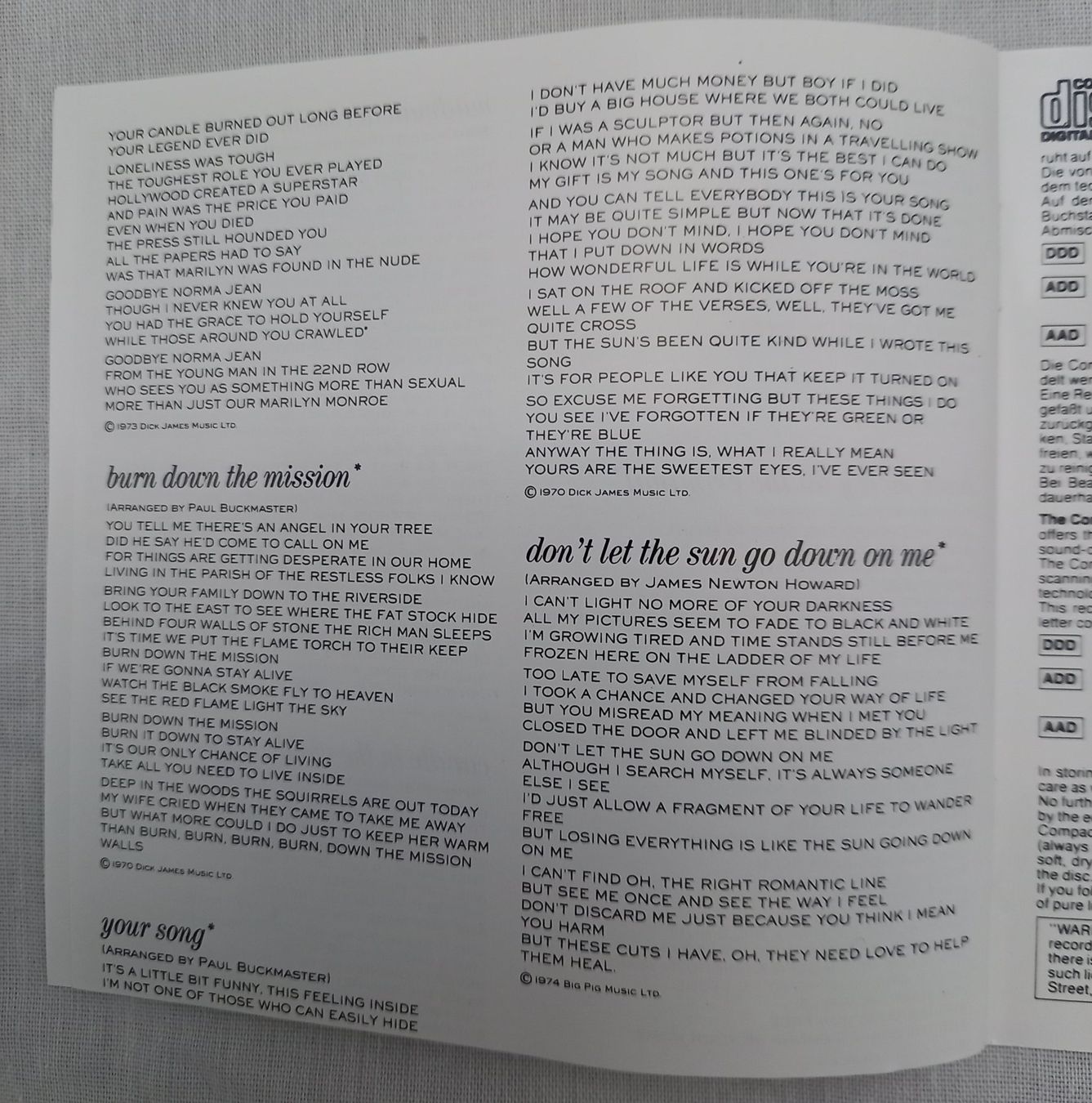 CDs: CD "ELTON JOHN live in AUSTRALIA" – Neu (gemäss Beschreibung) aus Binningen von mar_2jlr 9