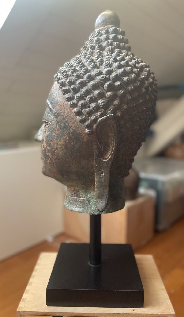 Figuren: Buddha Kopf, Metall,  Höhe 55 cm – Gebraucht aus Aarau von Chicca2006 1