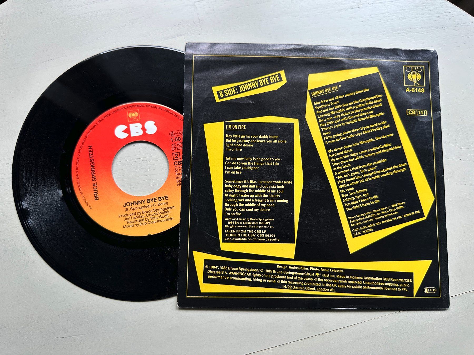 Dischi in vinile: BRUCE SPRINGSTEEN tolle I'm on fire Single Kult 80's differn – Usato da Basel venduto da Partridge 1