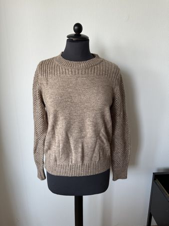 Damen Pullover braun Grösse S Strick mit Lochmuster guter Zu
