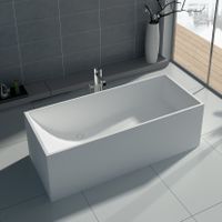 Freistehende Badewanne Mineralguss Denver weiss matt 170x72
