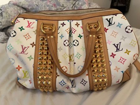 Louis Vuitton Courtney GM Multicolor Weiss Canvas M40260