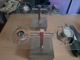 Moderne Lampe / Leuchte, Edelstahl und Glas, Top Zustand