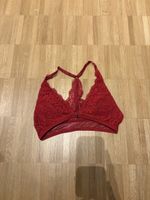 Damen Bralette rot mit Spitze Racerback guter Zustand