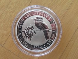 Silber Münze Kookaburra 2000 / 2 Unzen Silber Australien