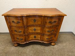 Antike Kommode 3 Schubladen Nussbaum Massiv Holz 100x75x48