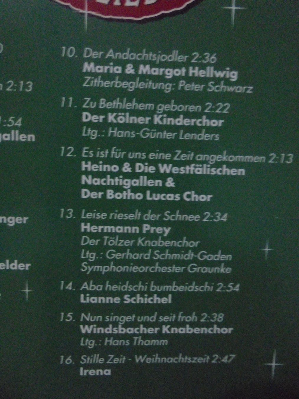 CD: CD " Weihnachtslieder " Heino, Rex Gildo, Ralf Bendix, etc – Usato da Crissier venduto da Promopost 3