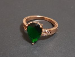 Ring mit Zirkonia, vergoldet 585, 3g, size 7 (54)