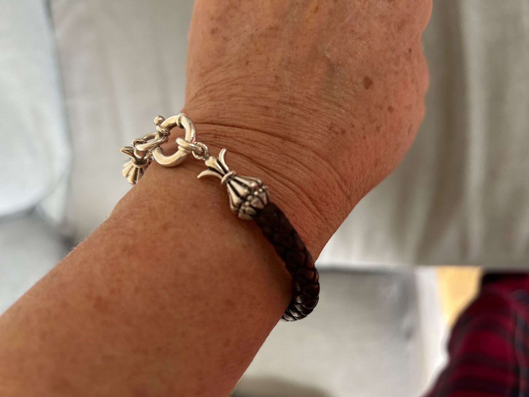 Bracciali & Braccialetti: Lederarmband mit echtsilber – Nuovo (secondo la descrizione) da Zürich venduto da maggi96 3