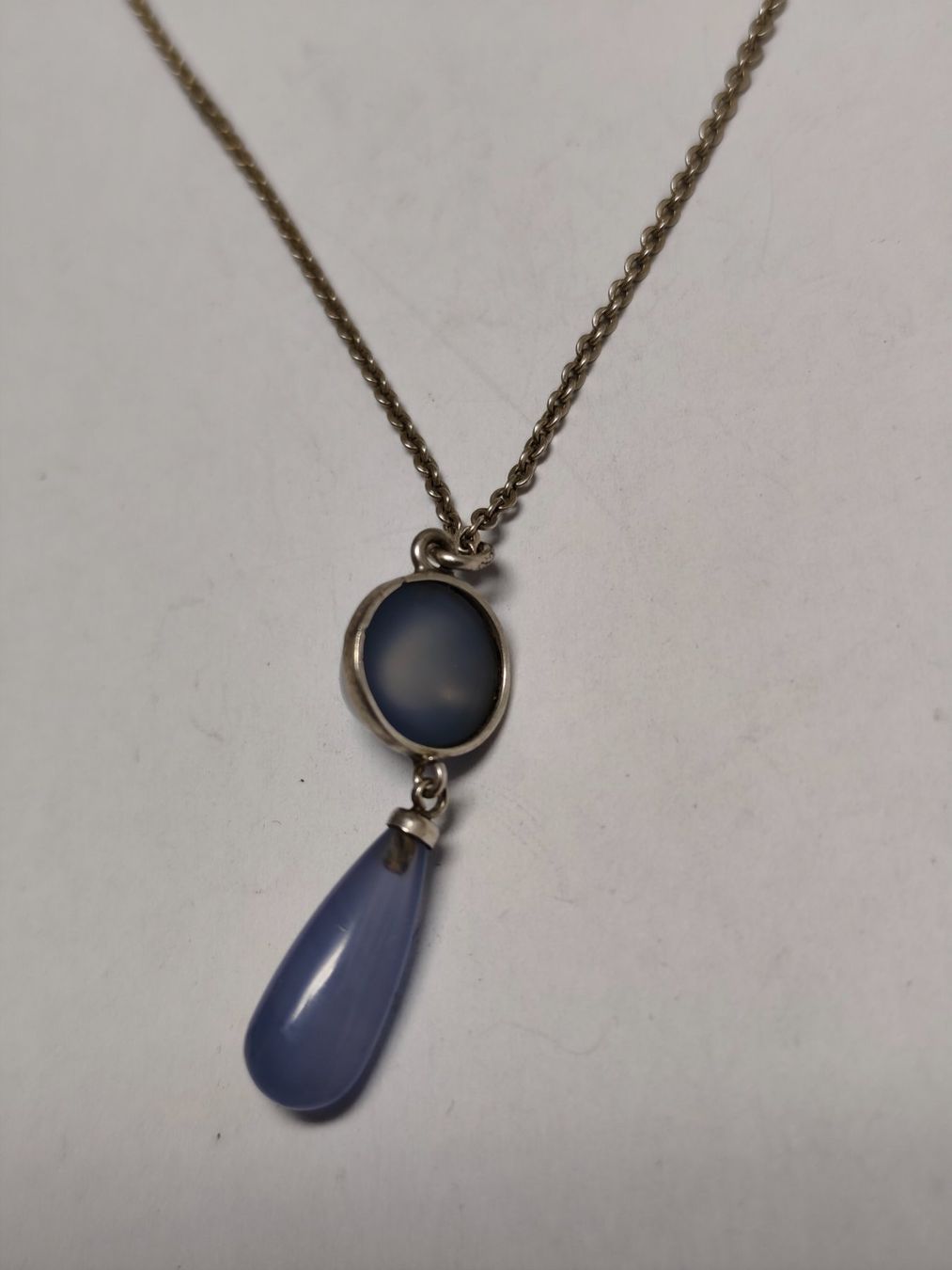 Catenine: Silberkette mit Chalcedon Anhänger Vintage #A8 – Usato da Châtelaine venduto da Tropic.Watch2 4