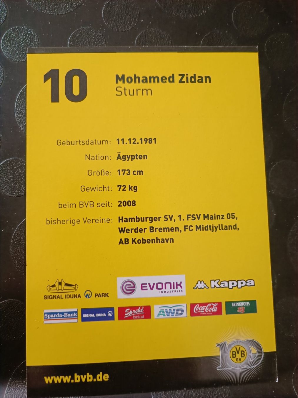 Autogramme: Mohamed Zidan - handsigniert BVB - Borussia Dortmund – Gebraucht aus Menziken von Artographs 1