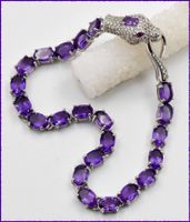 Amethyst Edelstein Armband 925 Silber