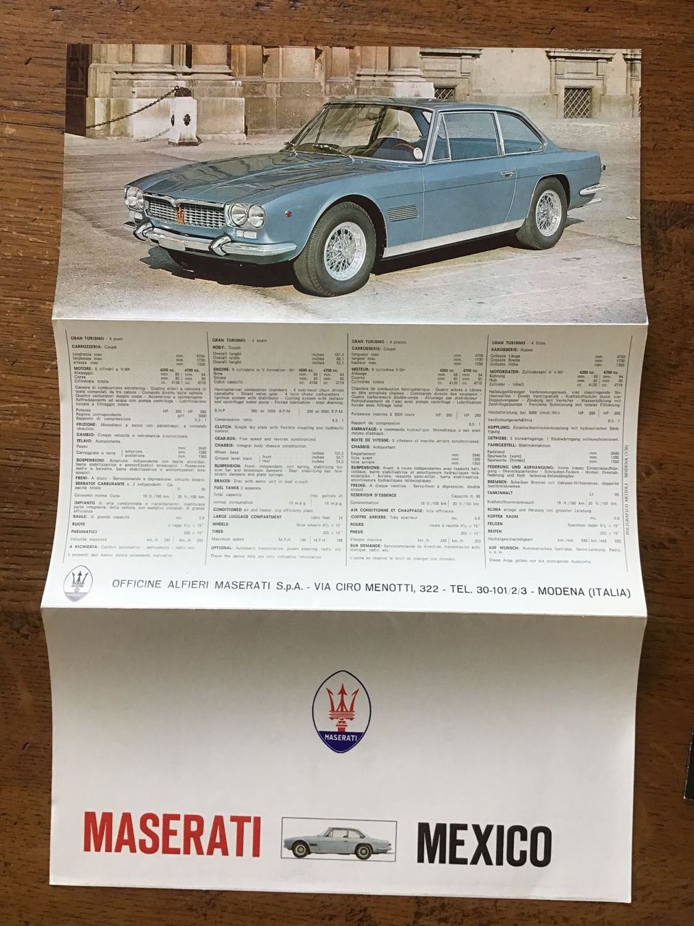 Maserati Documenti: Publicités vintage oldtimer Maserati Mexico – Usato da Fully venduto da Ruby97 2