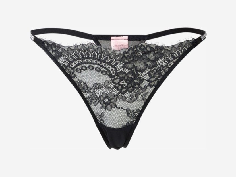 Hunkemöller Altra biancheria intima: LAST CHANCE! Schwarzer spitzen V-String, Damen, S, NEU – Nuovo e nell'imballaggio originale da Mollis venduto da Fr.Dieti 1