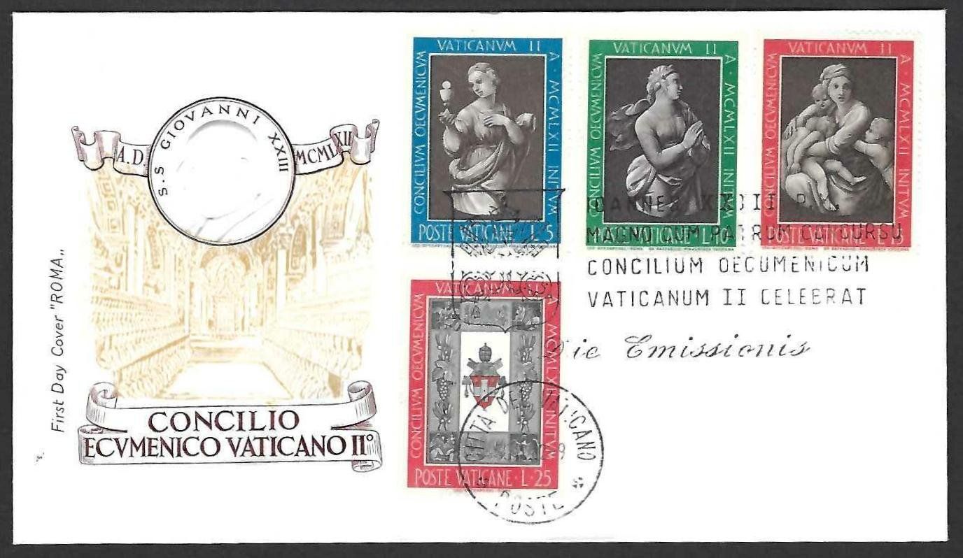 Tutti i francobolli: Vatikan 1962 – 1966, 5 FDCs – Usato da Baar venduto da W47 1
