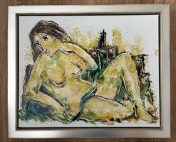 Burnet Gemälde, signiert. Erotische Kunst für Kenner.