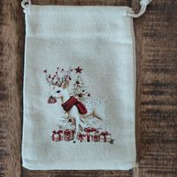 Weihnachtlicher Geschenksack mit Reh-Motiv, Neu!