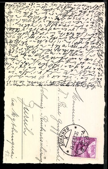 Cartoline postali: AK Arosa, Kirche im Schnee durch Tor – Usato da Berlin venduto da bartko-reher 1
