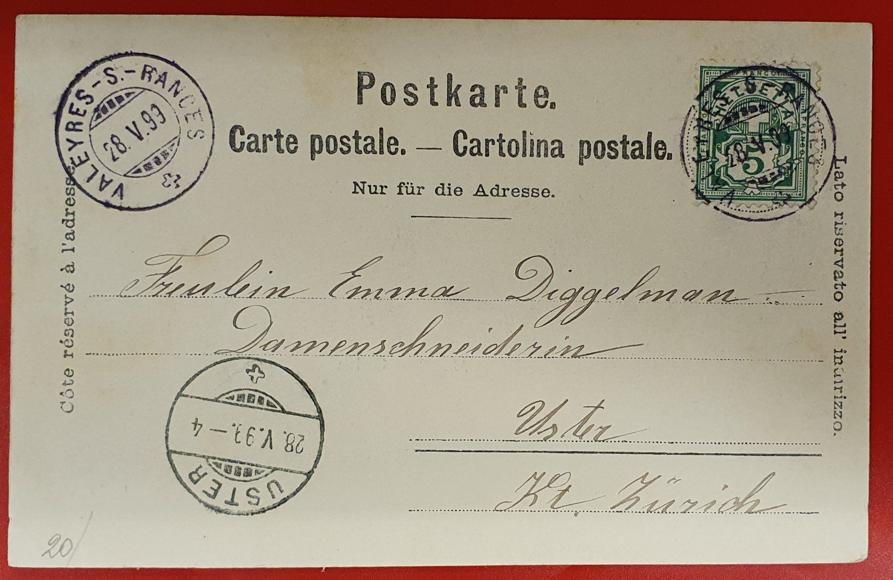 Ansichtskarten: Orbe  1899 – Gebraucht aus Kreuzlingen von Rschweiz1 1