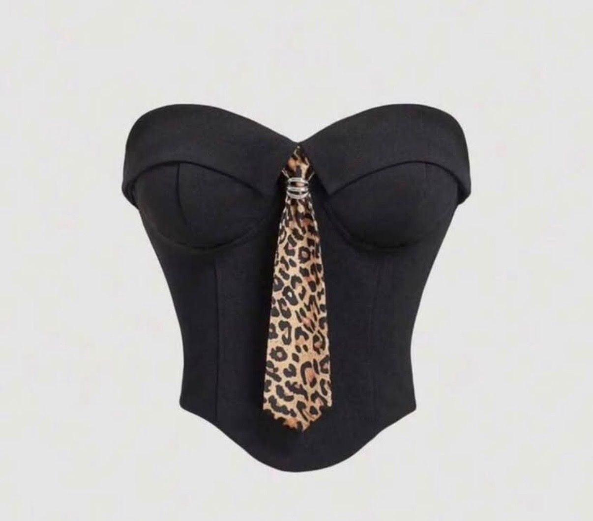 Tops: Corsetto nero con stampa leopardata – Neu (gemäss Beschreibung) aus Payerne von Petite-vendeuse 1