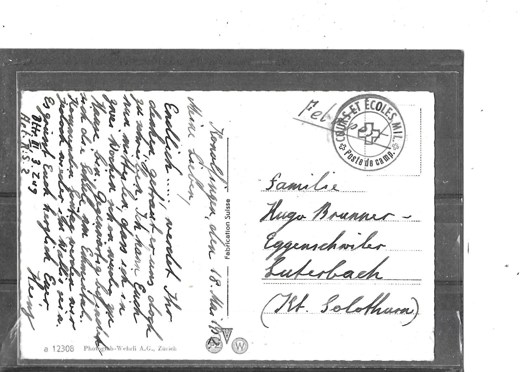 Cartoline postali: BE Konolfingen 1952 – Usato da Schocherswil venduto da Wilare 1