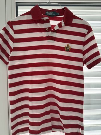 Polohemd Polo by Ralph Lauren rot-weiss gestreift Grösse M