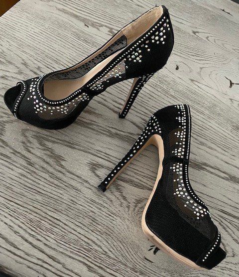 Scarpe da donna: schwarze High Heels mit Strass in Gr. 38 – Nuovo (secondo la descrizione) da Würenlingen venduto da Delfinli1 2