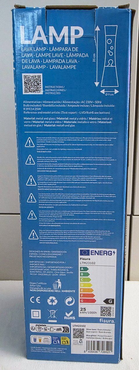 Lampade: Lavalampe mit Glitter und Blauer Flüssigkeit – Nuovo (secondo la descrizione) da Zürich venduto da Numark 4