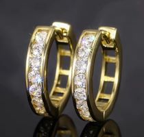 Boucles d'oreille argent diamants moissanite de 1,008 ct