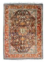 Tapis persan KASHAN noué main en laine. Iran. 222x138 cm