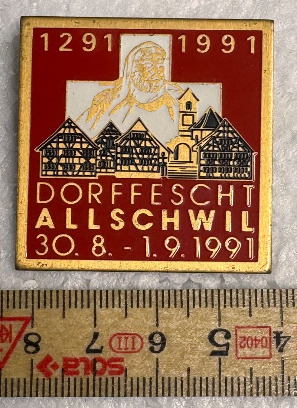 Placchette & Badge: Abzeichen, Allschwil Dorffescht 1291-1991 – Usato da Andwil SG venduto da Ariisa1234 2
